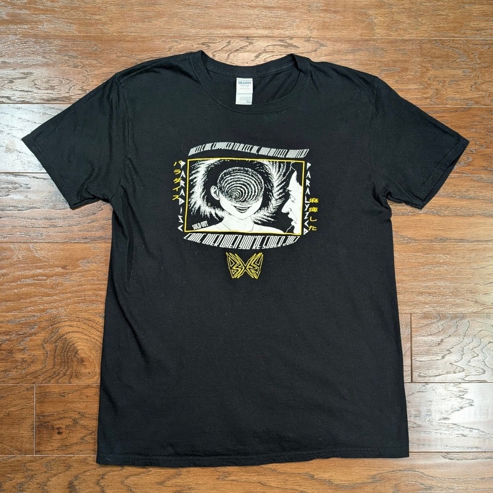 Bexey Junji Ito Uzumaki collab Anime Graphic Tour 2016 T-Shirt Black Large 21x28